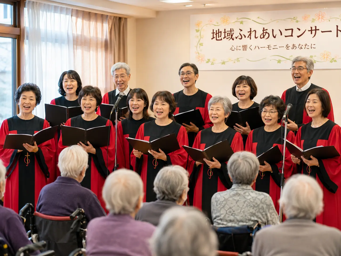 地域ふれあいコンサートで歌うメンバー